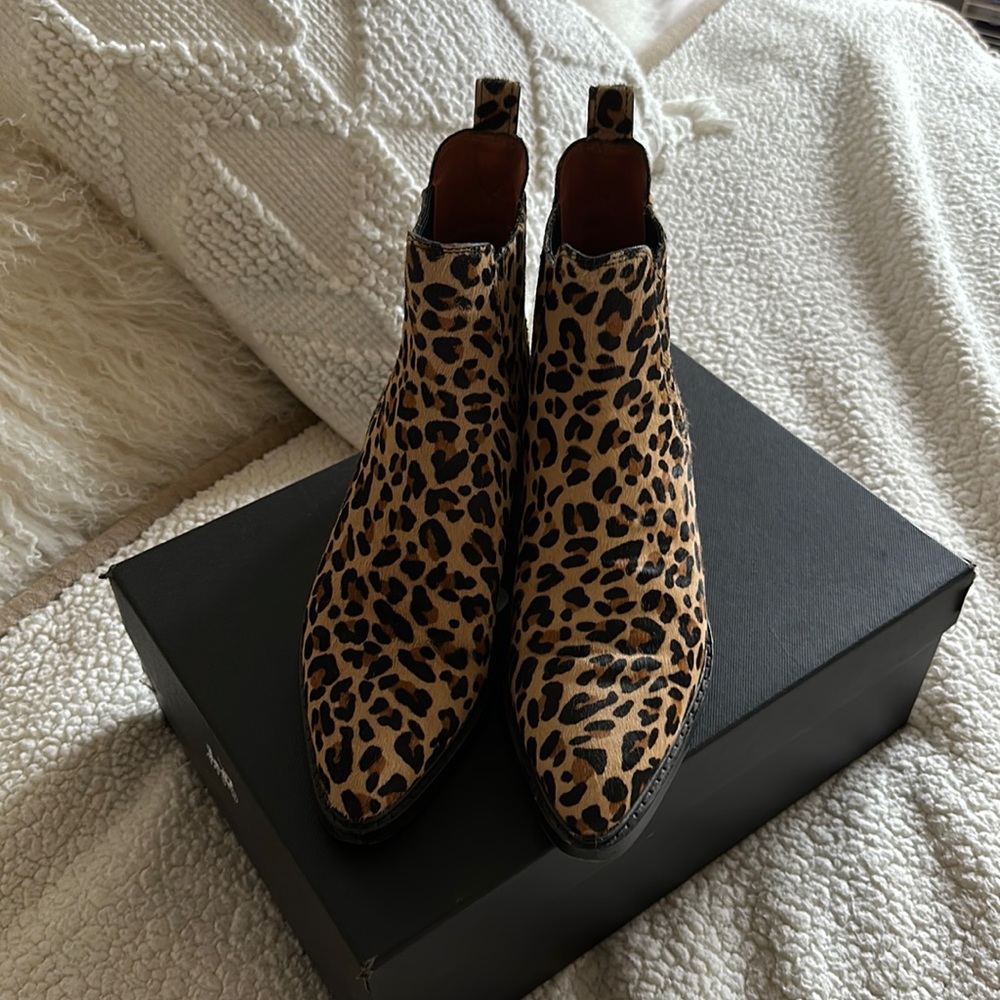 Coach Shoe Bowery Chelsea Boot Leopard Natural Haircalf 9 B